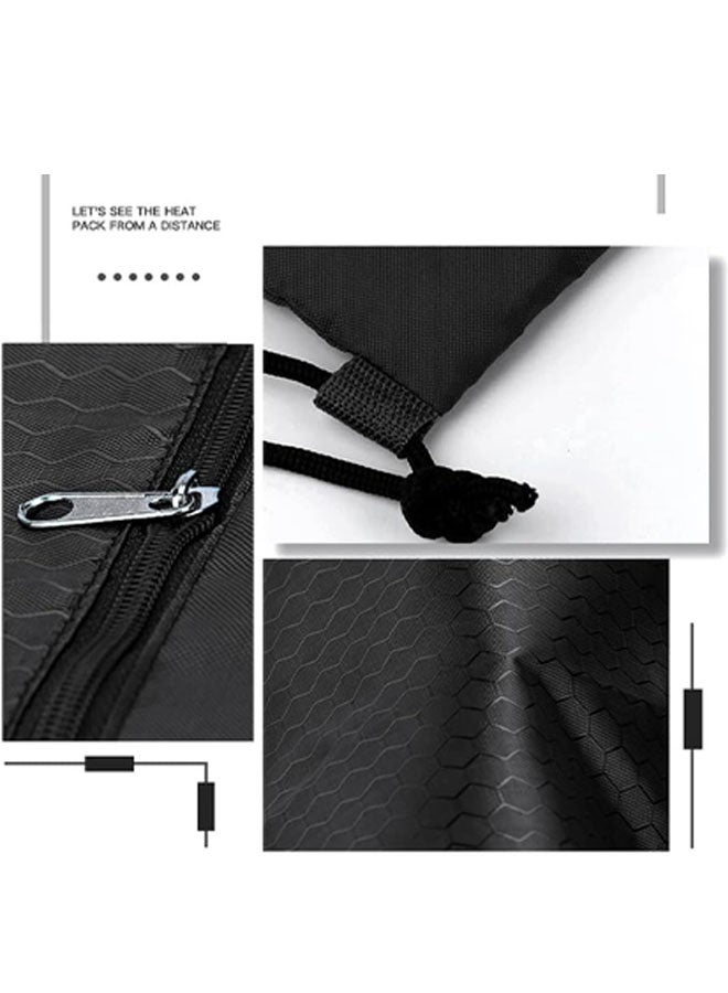 Backpack Bag, Waterproof Draw String Back Sack with Zip Pocket, Gym Drawstring Bags  Bag for Men Women - Image 3